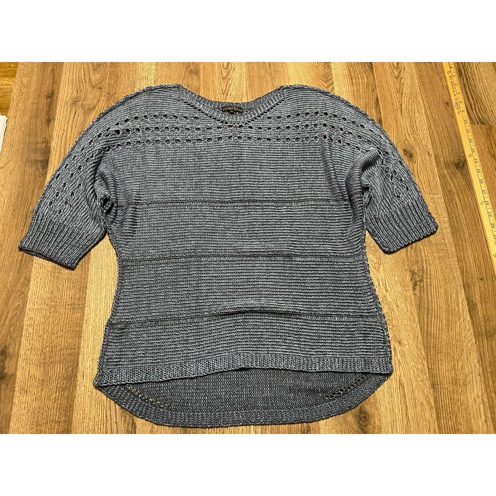 Bua Bua Shirt, Women's Size Large, Blue, Knitted, 3/4 Sleeve